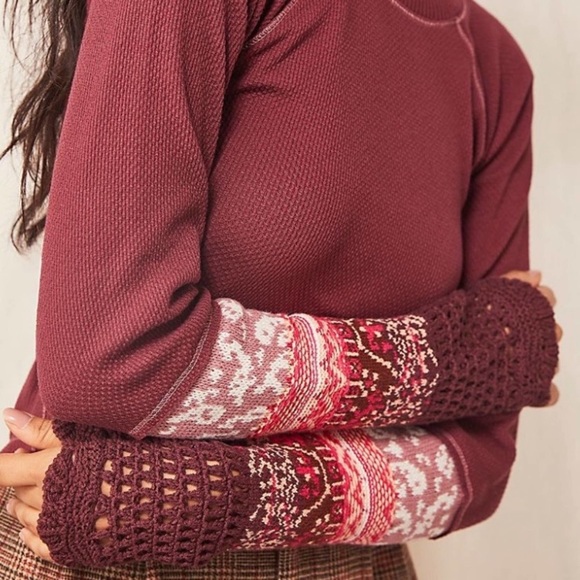 Free People Tops - NWT Free People In The Mix Cuff Thermal Top, XS